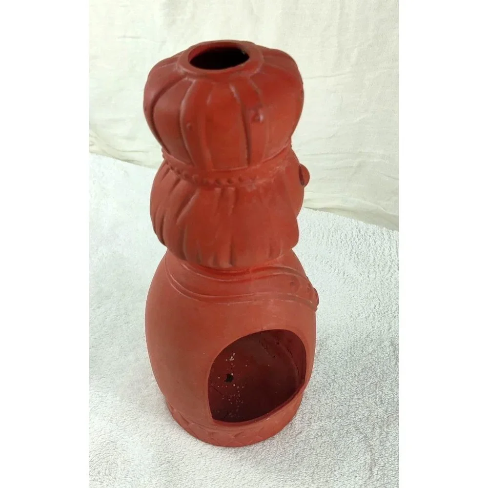 Terracotta Figural Candle Holder Pottery Tea Light VTG 70s Danish Modern Japan